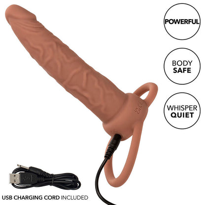 CALIFORNIA EXOTICS - PERFORMANCE MAXX DOUBLE RECHERGEABLE PENETRATOR BROWN SKIN