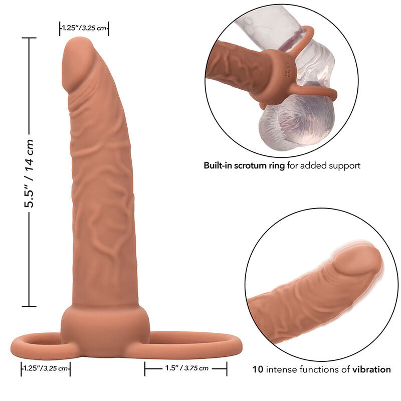 CALIFORNIA EXOTICS - PERFORMANCE MAXX DOUBLE RECHERGEABLE PENETRATOR BROWN SKIN