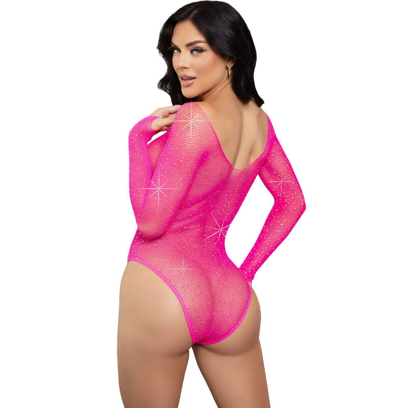 LEG AVENUE - BODY MANGA LARGA CRISTALIZADA