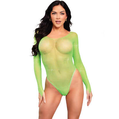 LEG AVENUE - BODY MANGA LARGA CRISTALIZADA