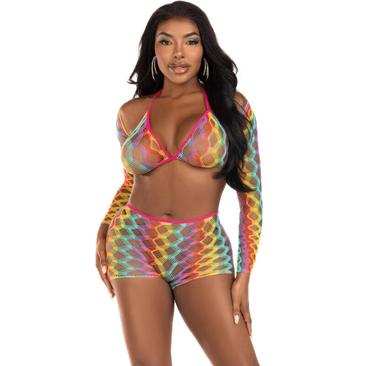 LEG AVENUE - THREE PIECE MULTICOLOR SET