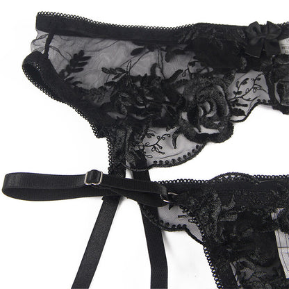 SUBBLIME - SET DE 3 PIEZAS SUJETADOR + TANGA + LIGA ESTAMPADO FLORAL