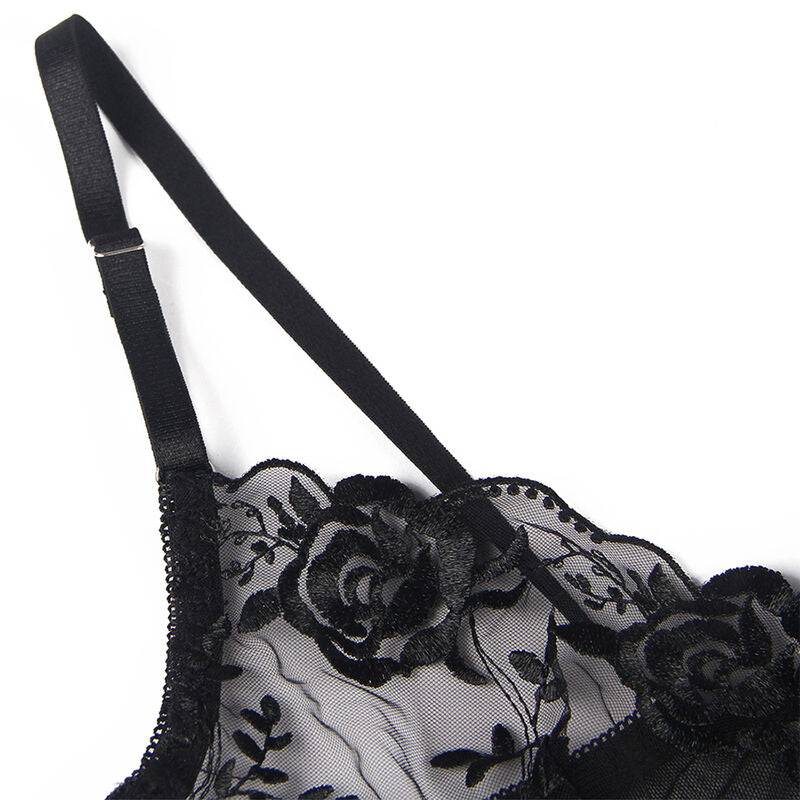 SUBBLIME - SET DE 3 PIEZAS SUJETADOR + TANGA + LIGA ESTAMPADO FLORAL