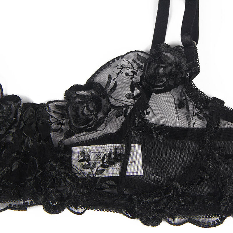 SUBBLIME - SET DE 3 PIEZAS SUJETADOR + TANGA + LIGA ESTAMPADO FLORAL