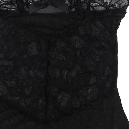 SUBBLIME - BABYDOLL CON TIRANTES AJUSTABLES Y ESTAMPADO FLORAL DE ENCAJE TRANSPARENTE