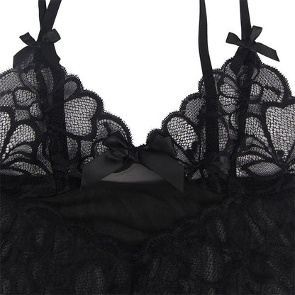 SUBBLIME - BABYDOLL CON TIRANTES AJUSTABLES Y ESTAMPADO FLORAL DE ENCAJE TRANSPARENTE