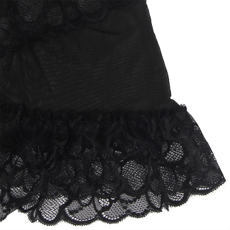 SUBBLIME - BABYDOLL CON TIRANTES AJUSTABLES Y ESTAMPADO FLORAL DE ENCAJE TRANSPARENTE