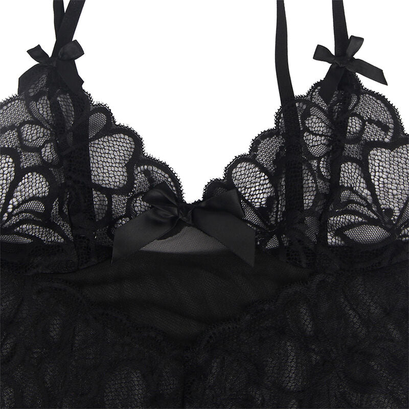 SUBBLIME - BABYDOLL CON TIRANTES AJUSTABLES Y ESTAMPADO FLORAL DE ENCAJE TRANSPARENTE