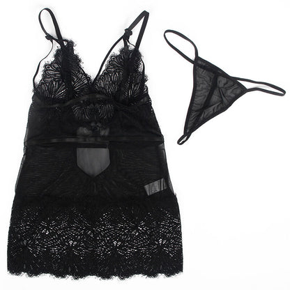 SUBBLIME - BABYDOLL WITH ADJUSTABLE BLACK LACE STRAPS L/XL