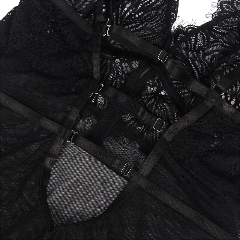 SUBBLIME - BABYDOLL WITH ADJUSTABLE BLACK LACE STRAPS L/XL