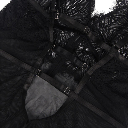 SUBBLIME - BABYDOLL WITH ADJUSTABLE BLACK LACE STRAPS L/XL