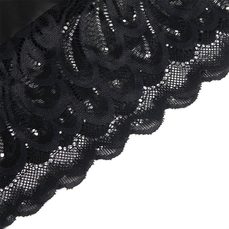 SUBBLIME - BABYDOLL WITH FLORAL PRINT BLACK CHEST S/M