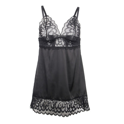 SUBBLIME - BABYDOLL WITH FLORAL PRINT BLACK CHEST S/M
