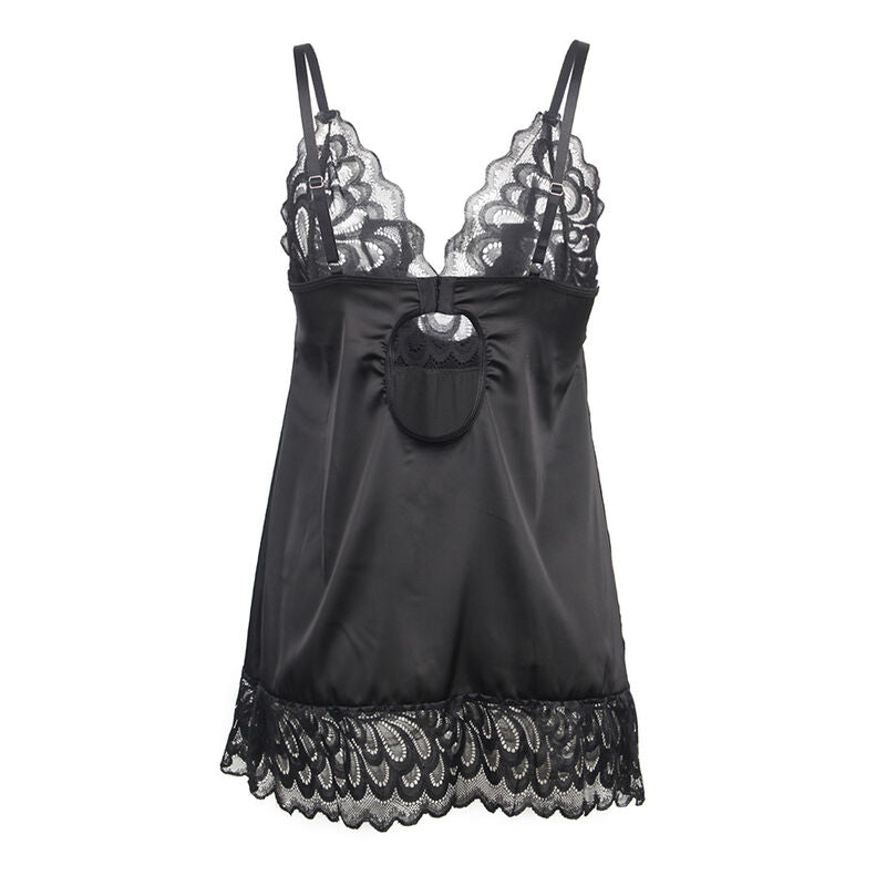 SUBBLIME - BABYDOLL WITH FLORAL PRINT BLACK CHEST L/XL