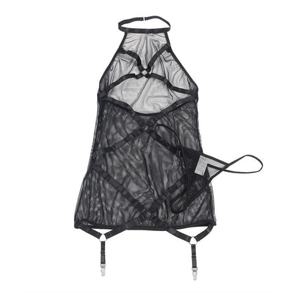 SUBBLIME - VESTIDO TRANSPARENTE CUELLO HALTER