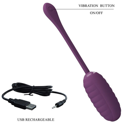 PRETTY LOVE - CASPER RECHARGEABLE VIBRATING EGG PURPLE