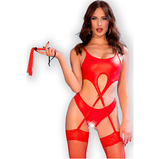 CHILIROSE - CR 4625 FOUR PIECE CROTCHLESS SET RED M
