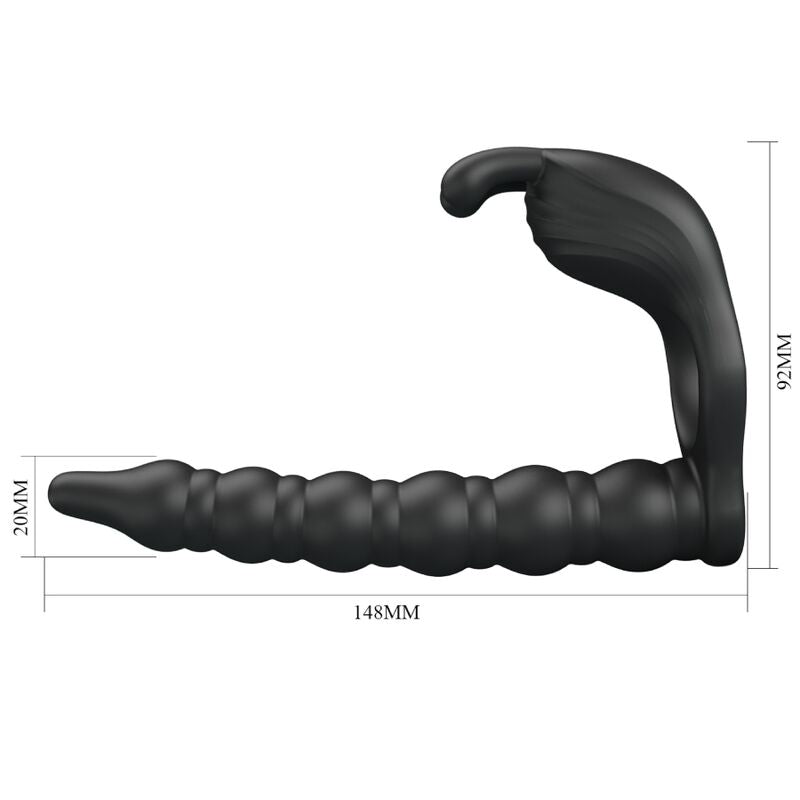 PRETTY LOVE - BLACKNEY PENIS RING WITH VIBRATING PLUG BLACK