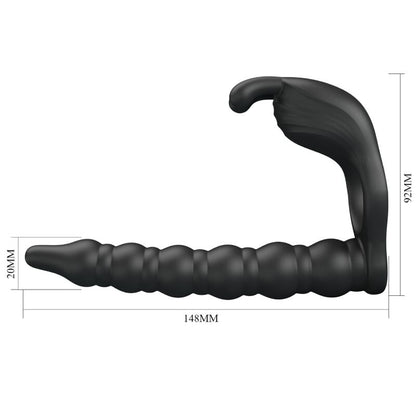 PRETTY LOVE - BLACKNEY PENIS RING WITH VIBRATING PLUG BLACK