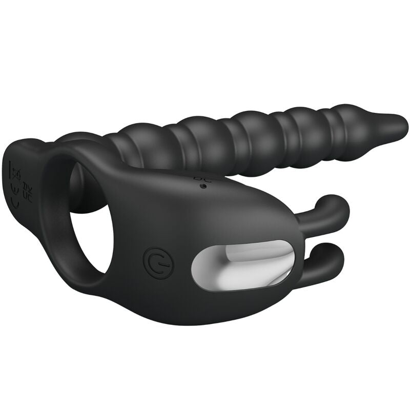 PRETTY LOVE - BLACKNEY PENIS RING WITH VIBRATING PLUG BLACK