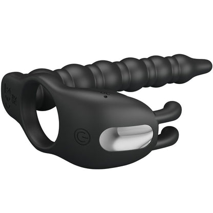 PRETTY LOVE - BLACKNEY PENIS RING WITH VIBRATING PLUG BLACK