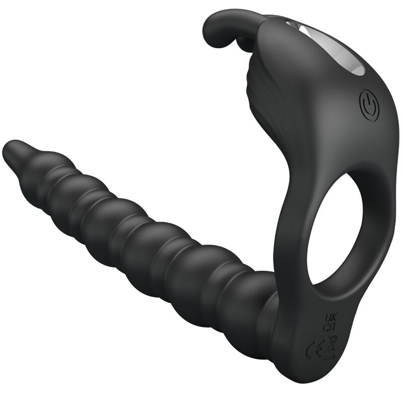 PRETTY LOVE - BLACKNEY PENIS RING WITH VIBRATING PLUG BLACK