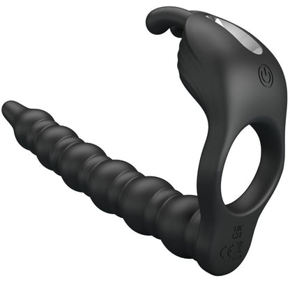 PRETTY LOVE - BLACKNEY PENIS RING WITH VIBRATING PLUG BLACK