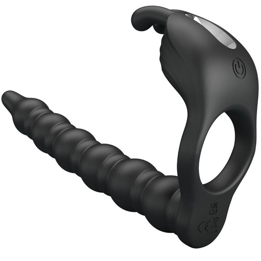 PRETTY LOVE - BLACKNEY PENIS RING WITH VIBRATING PLUG BLACK