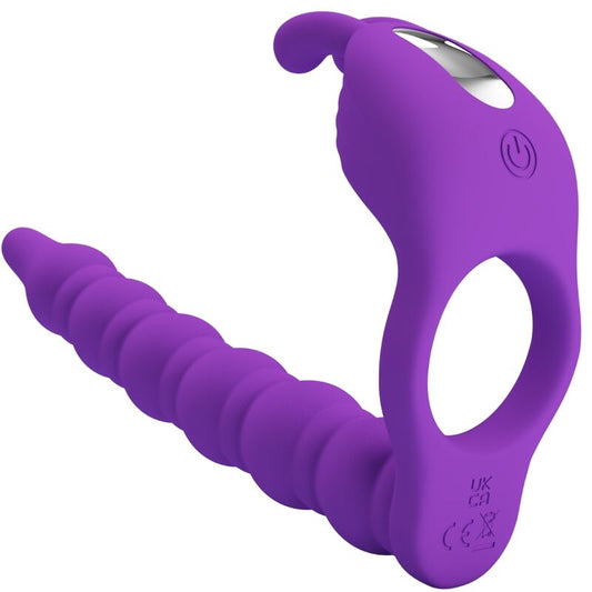 Pretty Love: anell de penis de Blackney amb tap vibrador Lila