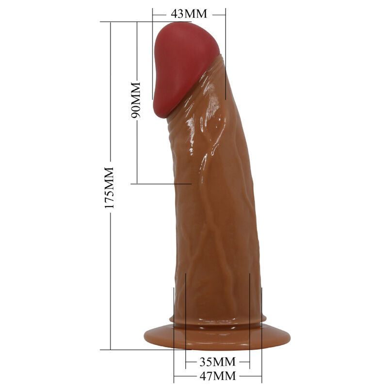 PRETTY LOVE - STARKS HARNESS BRIEFS MULTI-SPEED VIBRATING DILDO 17.5 CM MULATTO