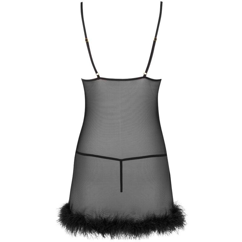 LIVCO CORSETTI FASHION - ZERUNAM SET BABYDOLL + THONG BLACK S/M