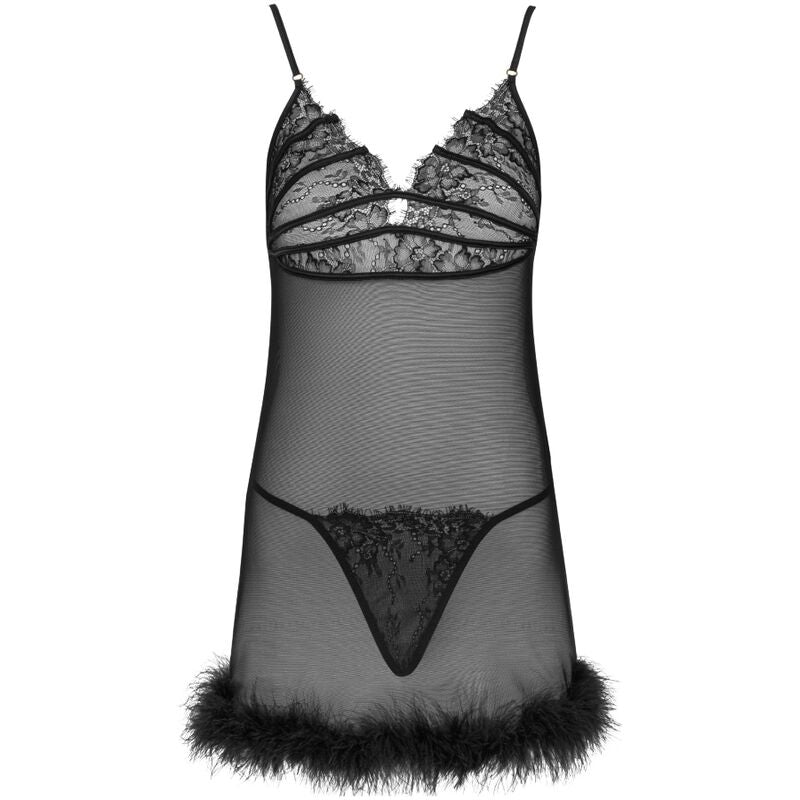 LIVCO CORSETTI FASHION - ZERUNAM SET BABYDOLL + THONG BLACK L/XL