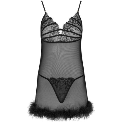 LIVCO CORSETTI FASHION - ZERUNAM SET BABYDOLL + THONG BLACK L/XL