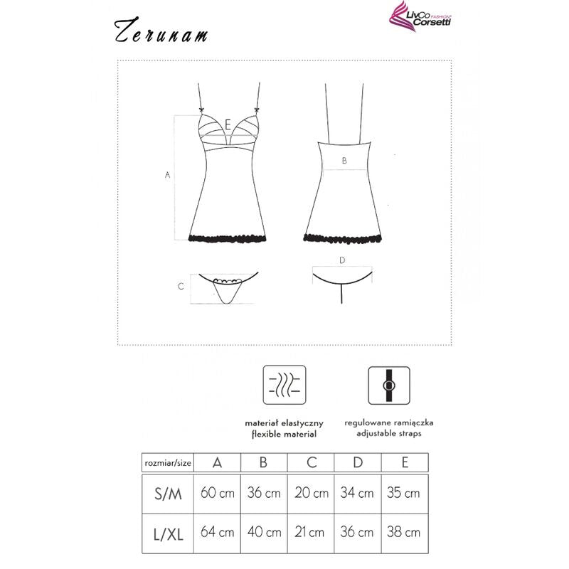 LIVCO CORSETTI FASHION - ZERUNAM SET BABYDOLL + TANGA