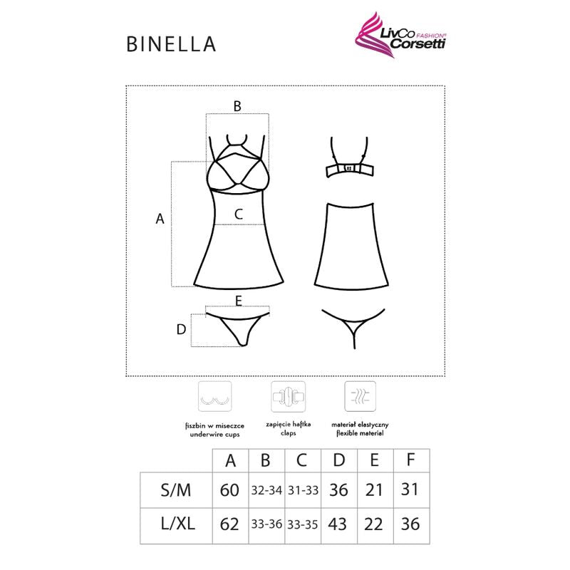 LIVCO CORSETTI FASHION - BINELLA SET BABYDOLL + TANGA