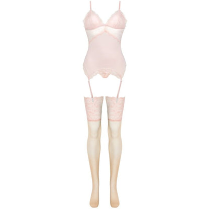 LIVCO CORSETTI FASHION - PERSINNE PEACH SET CORSET + PANTY + MEDIAS