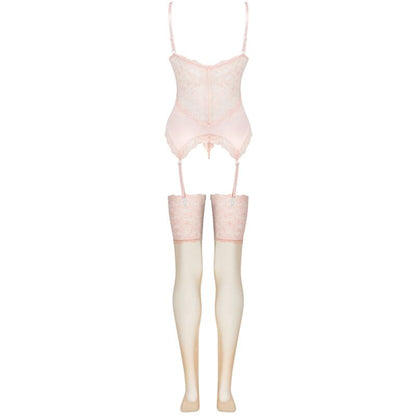 LIVCO CORSETTI FASHION - PERSINNE PEACH SET CORSET + PANTY + MEDIAS