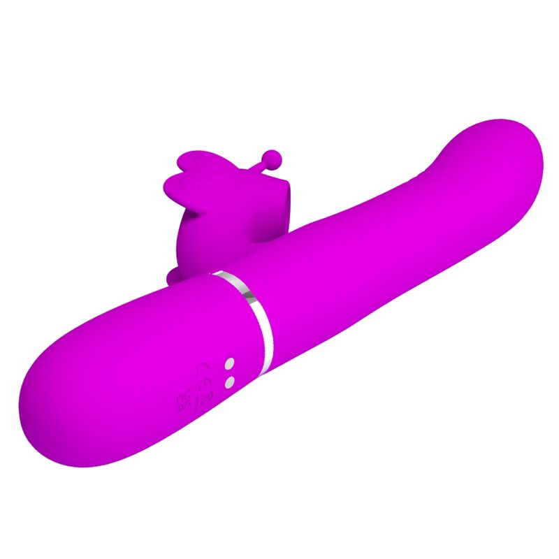 PRETTY LOVE - 4-IN-1 MULTIFUNCTION RABBIT VIBRATOR, FUCHSIA BUTTERFLY