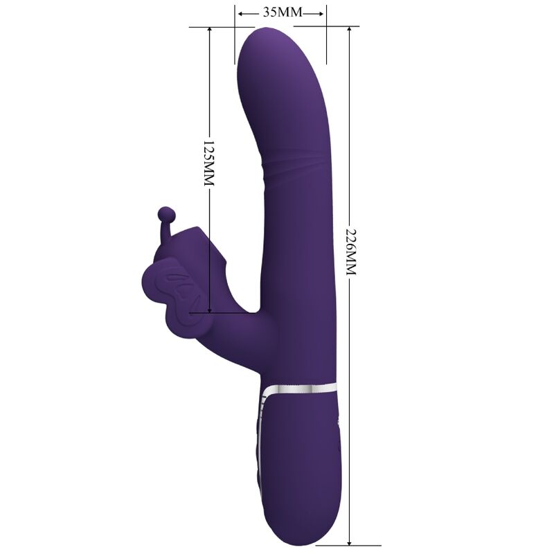 PRETTY LOVE - 4-IN-1 MULTIFUNCTION RABBIT VIBRATOR, BUTTERFLY, PURPLE