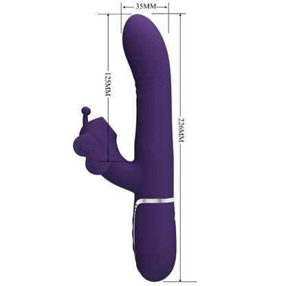 PRETTY LOVE - 4-IN-1 MULTIFUNCTION RABBIT VIBRATOR, BUTTERFLY, PURPLE