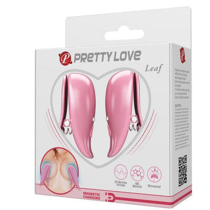 PRETTY LOVE - LEAF PINK VIBRATING NIPPLE CLAMPS