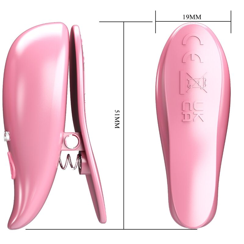 PRETTY LOVE - LEAF PINK VIBRATING NIPPLE CLAMPS
