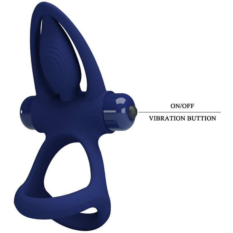 Pretty Love - Mat Double Ring amb vibració i estimulador blau
