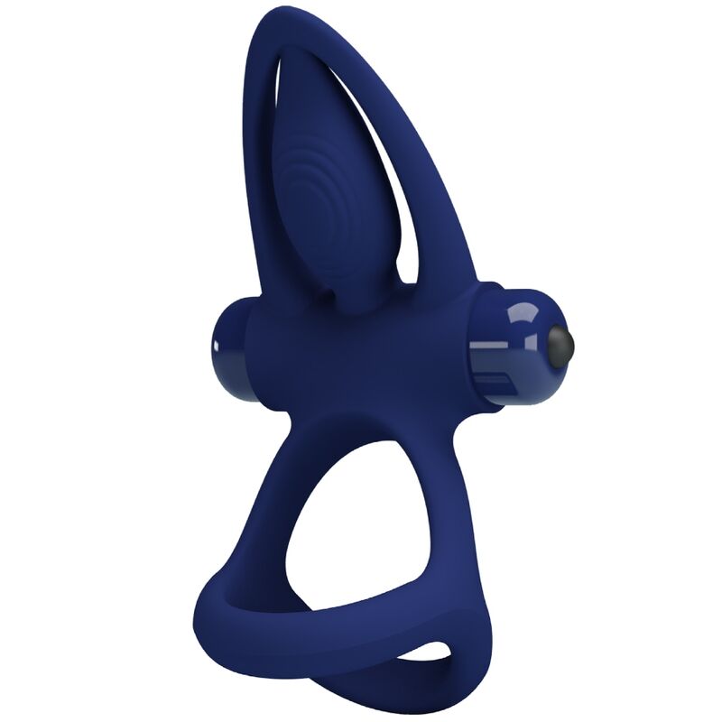 Pretty Love - Mat Double Ring amb vibració i estimulador blau
