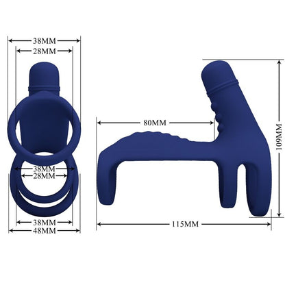 Pretty Love - Elish Vibrador Anell amb extensió blava