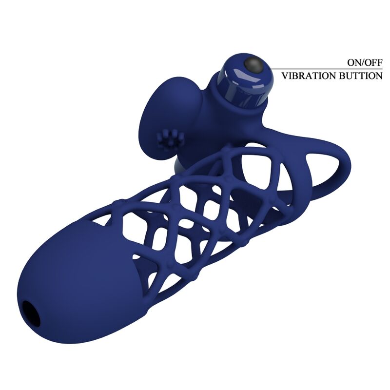 Pretty Love: anell vibrador de Giann amb funda de silicona blava