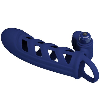 Pretty Love: anell de vibrador altof amb funda de silicona blava