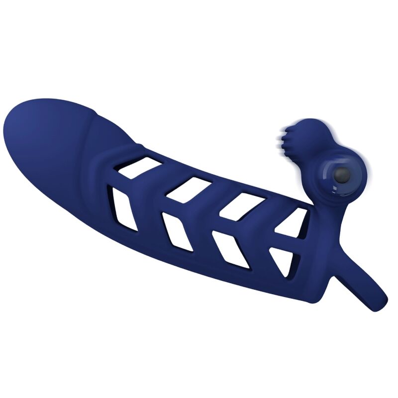 Pretty Love: anell de vibrador altof amb funda de silicona blava