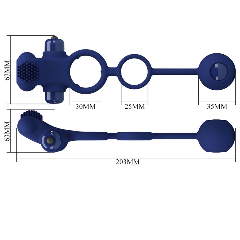 Pretty Love - Remington Double Vibrator Ring com plugue azul