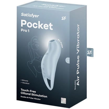 SATISFYER - POCKET PRO 1 CLITORAL STIMULATOR LIGHT BLUE